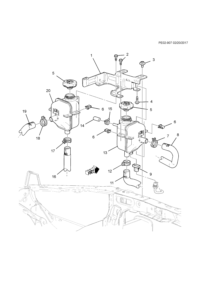 84038718-Bracket, radiator reserve tank