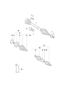 6RD407765B-Swing shaft with cv joint