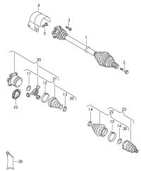 3C0407271T-Swing shaft with cv joint