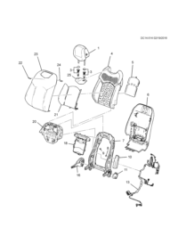 84068883-Guide, front seat headrest (w/knob) (w/knob, soft paint)