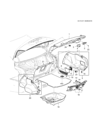 84043550-Garnish, luggage compartment side (for front 20170701 use) (incl. 6-8, 15)