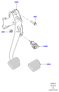 LR058076-Pedal & bracket assy