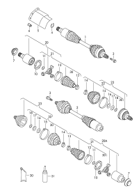 6RD407763N-Swing shaft with cv joint