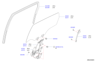 82301DF60A-GLASS ASSY-REAR DOOR WINDOW,LH