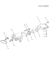 19329677-Kit, rear disc brake plate repair (incl. 2,11, 13,14) (AC-DELCO #171-0999)