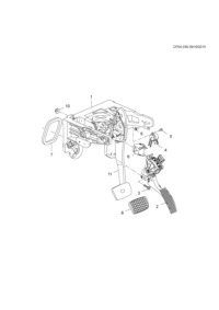 13331972-Pedal, brake & accelerated (w/bracket) (incl. 1-8,19)