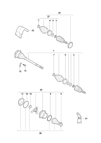 1K0407272RK-Swing shaft with cv joint
