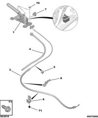 477305-Clamp, hand brake flexible shaft