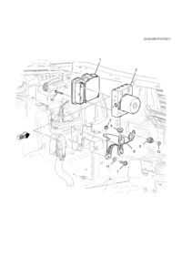 22949942-Bracket, brake pressure regulating valve