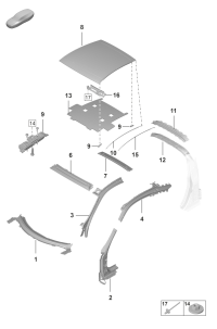 9P1817667Y-Gasket sunroof module replacement gasket