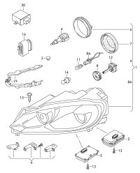 5K1941753B-Headlight, for corner lamp (for traffic only)