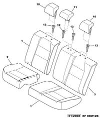 8854Q3-Headrest assy-rear seat complete