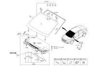 86190B5000-GLASS & MOULDING ASSY-DOOR WIN