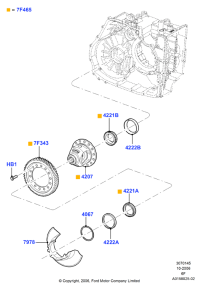 8A8Z7F465D-Gear assy-planet/61 teeth