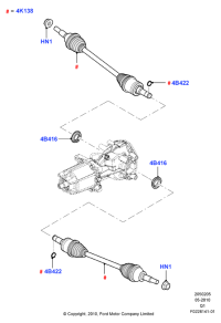 BT4Z4K138A-Shaft assy-rh