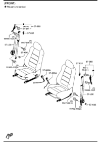 GV9B57L30-Seat belt pre-tensioner, rh