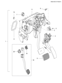 23335265-Pedal, brake & accelerated (w/rest) (incl. 2-8,11, 12) (4.625)