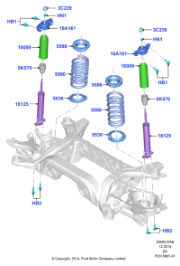 JR3Z18125C-Shock absorber assy-rh/lh