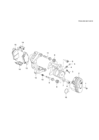 26674342-Plate set, rear disc brake (incl 13-15)