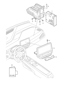 10A035844D-Control unit, for information electronics unit with radio, bluetooth and SD/CD drive