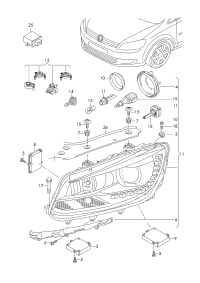 1T1941753H-Headlight, for corner lamp (for traffic only)