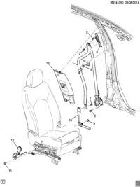 22806285-Retractor, front seat belt (including 2,5, 8) (black) (with pretensioner)