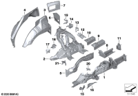 41007947139-Wheelhouse assy-rr trim, lh