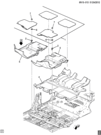 22860110-Pad comp., fr. & rr. carpet (incl. 6,7) (1.46 10,000g) (15.286) (AC-DELCO #22860110)