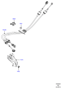 BV6R7E395SC-Cable assy-select lever control