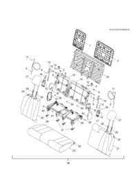 90799605-Back panel (38 parts) 3rd seat