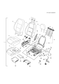 11611441-Bolt, front seat reclining adjuster (M5X.8X6)
