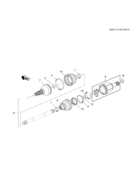 38028717-Kit, fr. wheel drive otr joint repair (incl. 1,4, 8,9, 12,13, 15)
