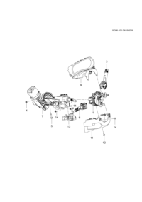 42520982-Lid, instrument panel steering, upper (black)