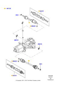 BB5Z4K138A-Shaft assy-rh