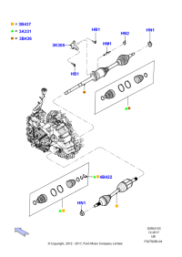 BB5Z3B436H-Shaft & cv joint assy-rh