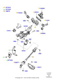 DB5Z3C529F-Pillar assy-steering