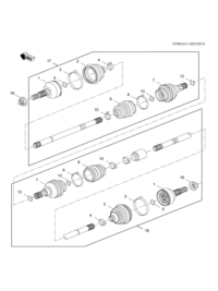 13291743-Kit, front wheel drive shaft cv joint inner boot repair (including 8-12)