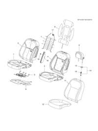 13257214-Pad, front seat back