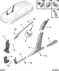 8337WR-Garnish, front wind window pillar