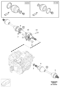 36010059-Main drive shaft, swap, rh <br EXCH FOR 31325111