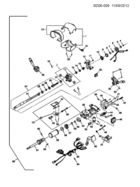 19167855-Parts of steering column lid repair kit (22
