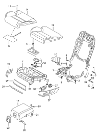 4E0885111A-Frame assy-rr seat