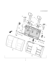 39056254-Pad, rear seat back (incl. 2-7,9-15,17,22-26)