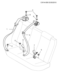 9024908-Belt assy, rr seat (retractor side) (incl. 3,8)