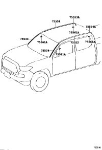 7553304010-MOULDING, WINDSHIELD, OUTSIDE RH