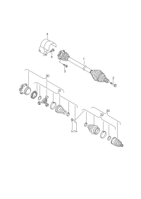 3Q0407272BB-Swing shaft with cv joint