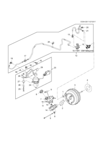 22865928-Pipe, parking brake booster vacuum (incl. 13,15,17,19-21)