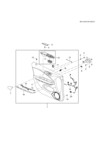 26207501-Garnish assy-fr side door (incl. 10,12-21)