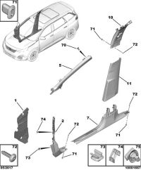 YL003232ZD-Garnish assy-fr pillar lwr