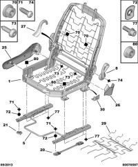 890592-Knob, seat operating